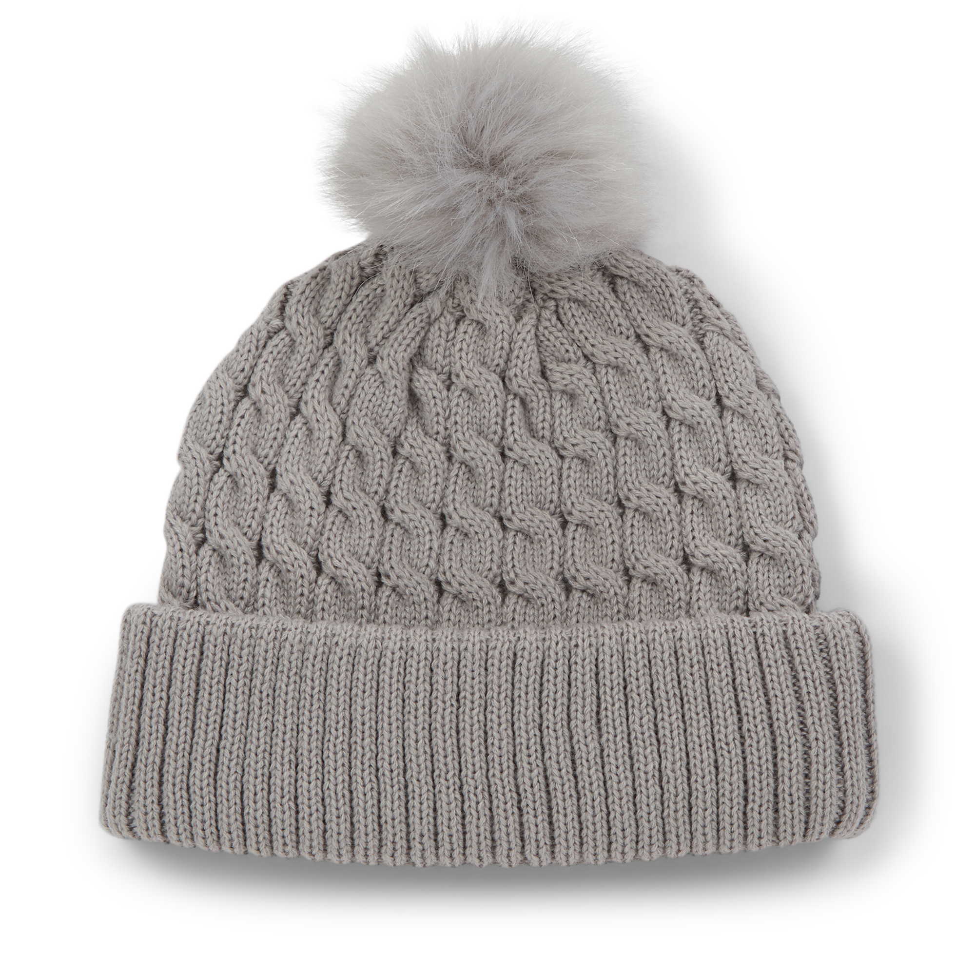 Cable Knit Pom Pom