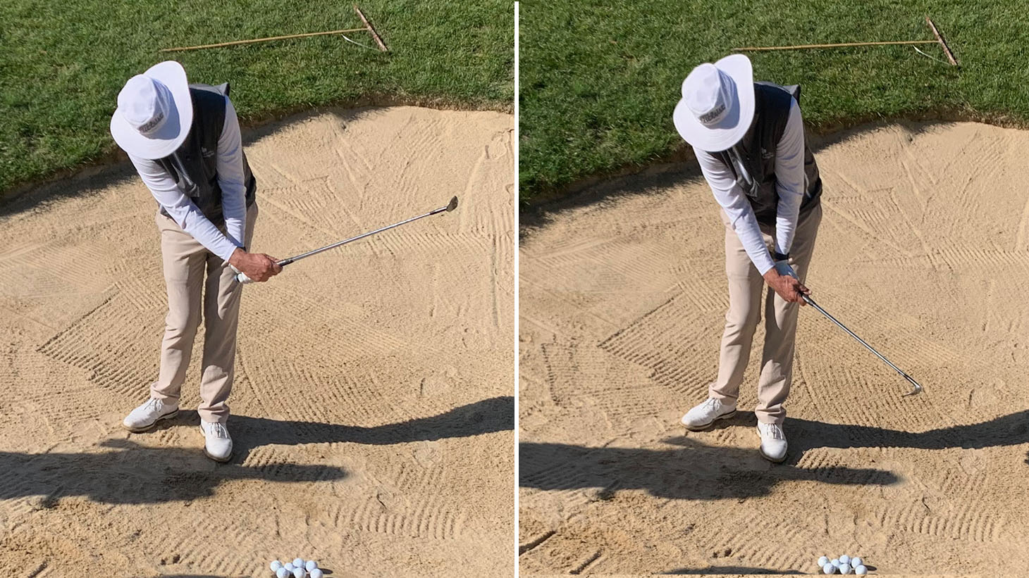 Another important fundamental of bunker play is...