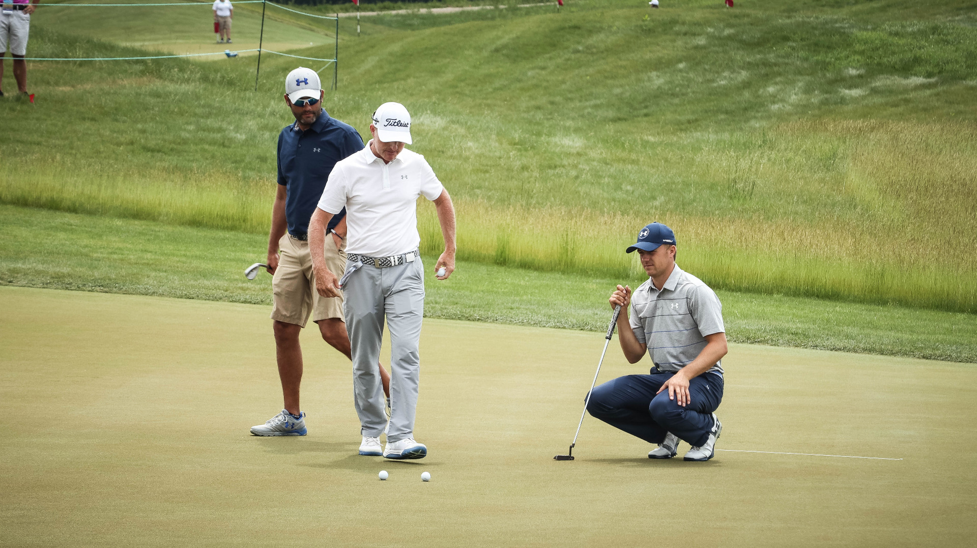 Team Spieth is hard at work this week. 