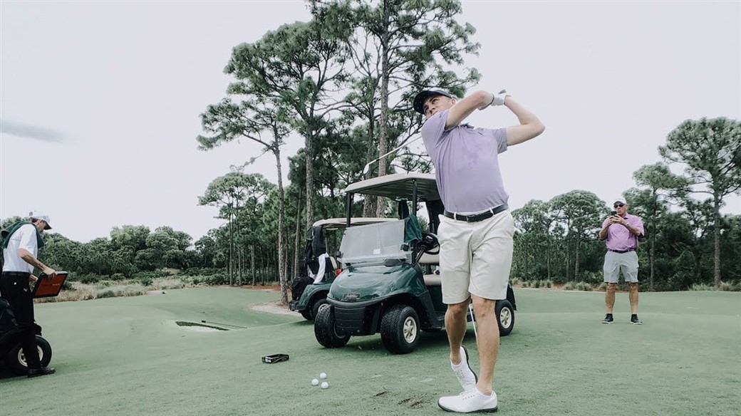 Justin Thomas during golf ball testing in November 2018