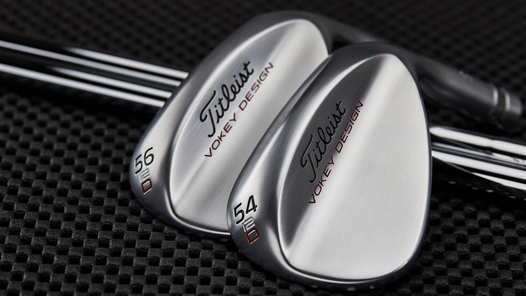 Close-up photo of new Vokey SM7 54.12 and 56.12 D Grind wedges