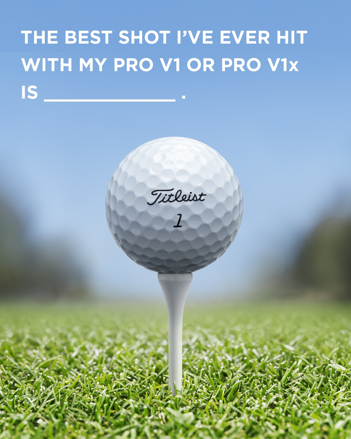Image of a Pro V1 golf ball on a tee